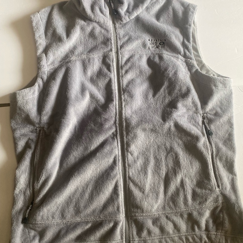 Mountain Hardwear Women’s Gray Fleece Full Zip Vest Size XL